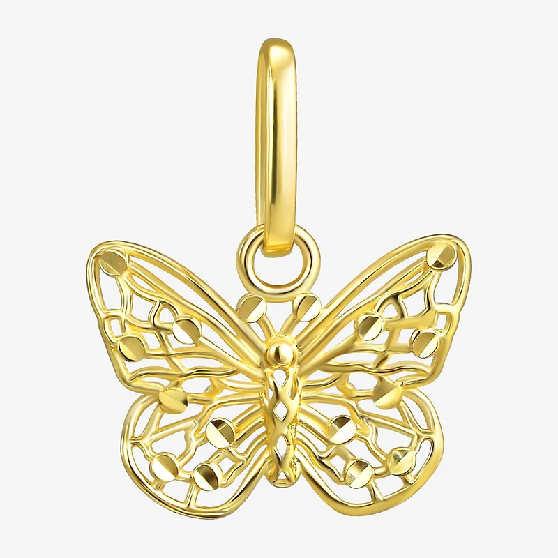 Girls 10K Gold Butterfly Pendant