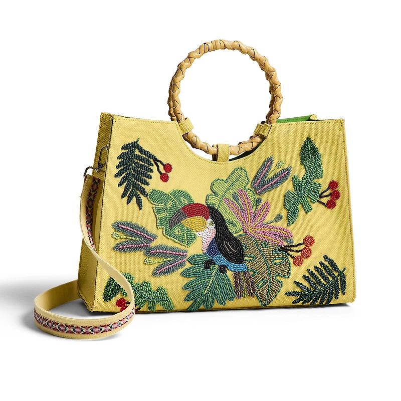 SOL and MER Beaded Tucan Tote Bag