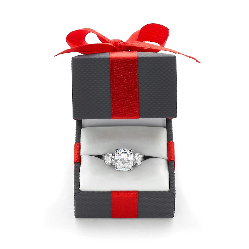 DiamonArt® Womens 5 3/4 CT. T.W. White Cubic Zirconia Sterling Silver 3-Stone Engagement Ring