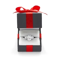 DiamonArt® Womens 5 3/4 CT. T.W. White Cubic Zirconia Sterling Silver 3-Stone Engagement Ring