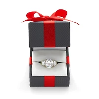 DiamonArt® Womens 5 3/4 CT. T.W. White Cubic Zirconia 14K Gold Over Silver 3-Stone Engagement Ring