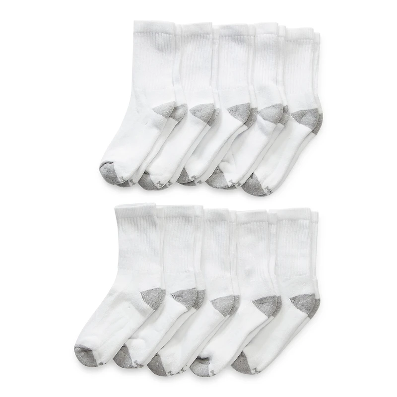 Xersion Little & Big Kid Boys 10 Pair Crew Socks