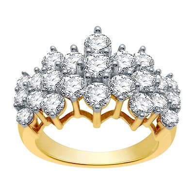 Womens 3 CT. T.W. Natural White Diamond 10K Gold Cluster Band
