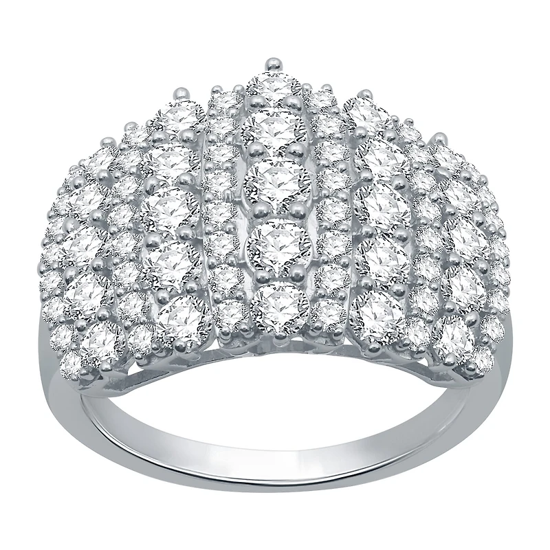 Womens 2 CT. T.W. Natural White Diamond 10K Gold Cluster Band