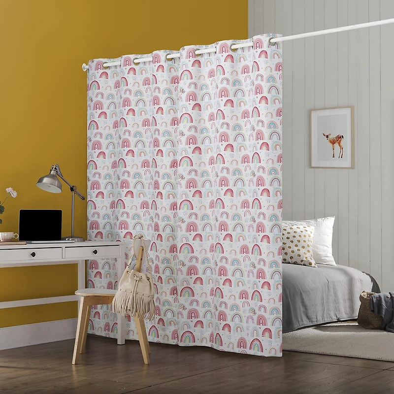 Sun Zero Rainbows Grommet Top Energy Saving 100% Blackout Single Curtain Panel