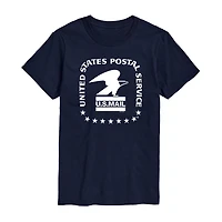 Mens Crew Neck Short Sleeve Classic Fit USPS Graphic T-Shirt