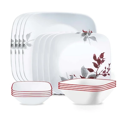 Corelle Kyoto Leaves 16-pc. Glass Dinnerware Set
