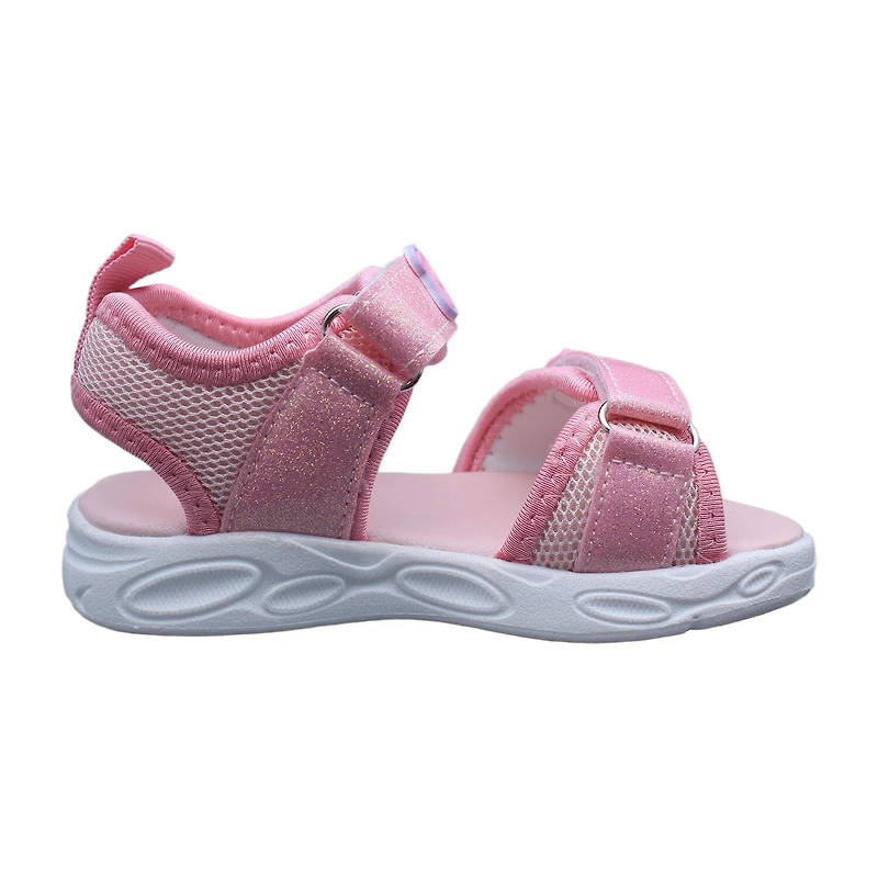 Barbie Light Up Toddler Girls Adjustable Strap Footbed Sandals