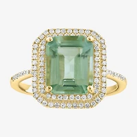 Effy Final Call Limited Quantities! Womens 1/ CT. T.W. Genuine Green Amethyst 14K Gold Cocktail Ring