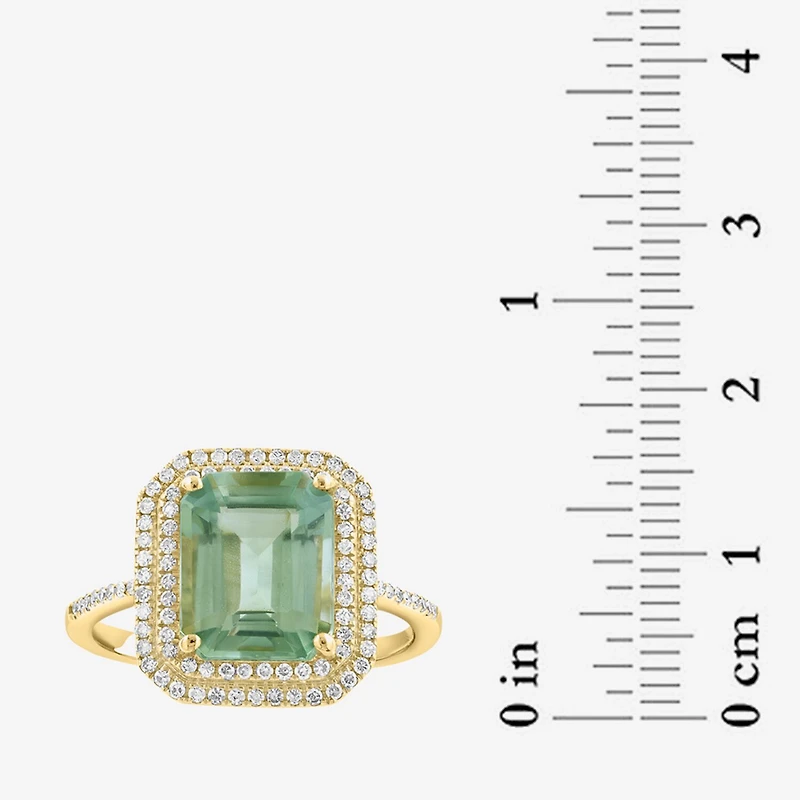 Effy Final Call Limited Quantities! Womens 1/ CT. T.W. Genuine Green Amethyst 14K Gold Cocktail Ring