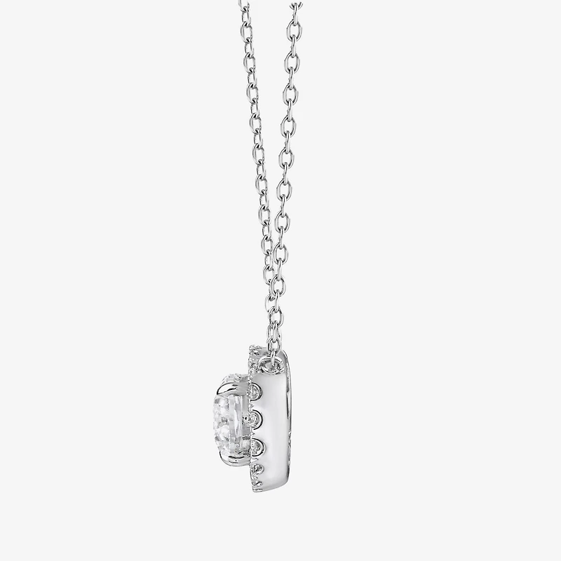 (G/Si2) Womens 1 3/4 CT. T.W. Lab Grown White Diamond 10K Gold Round 18 Inch Pendant Necklace