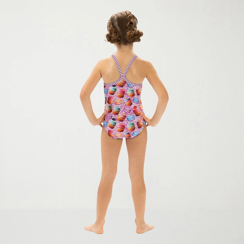 Dolfin Print Toddler & Little Girls Easy-on + Easy-off Sleeveless One Piece Swimsuit