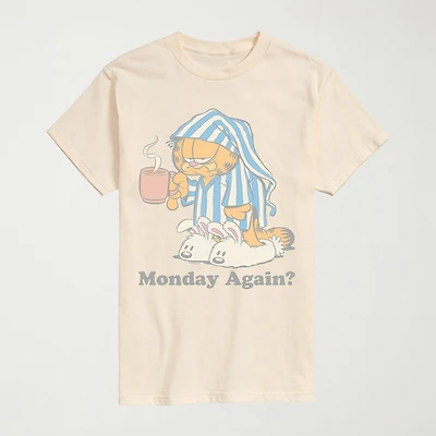 Novelty Mens Crew Neck Short Sleeve Regular Fit Garfield Big and Tall Graphic T-Shirt