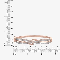(I-J / I3) Womens 1/10 CT. T.W. Natural White Diamond 14k Rose Gold Over Brass Bangle Bracelet