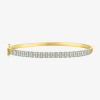(G-H / Si2-I1) Womens 1/10 CT. T.W. Lab Grown White Diamond 14K Gold Over Brass Bangle Bracelet