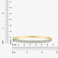(G-H / Si2-I1) Womens 1/10 CT. T.W. Lab Grown White Diamond 14K Gold Over Brass Bangle Bracelet