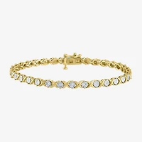 (G-H / I1-I2) Womens 1/10 CT. T.W. Lab Grown White Diamond 14K Gold Over Brass 7.25 Inch Tennis Bracelet