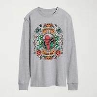 Novelty Mens Crew Neck Long Sleeve Regular Fit Marvel Spiderman Graphic T-Shirt