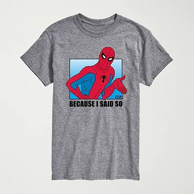 Novelty Mens Crew Neck Short Sleeve Regular Fit Spiderman Graphic T-Shirt
