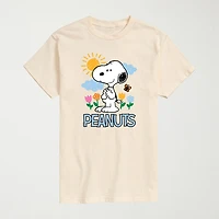 Novelty Mens Crew Neck Short Sleeve Regular Fit Peanuts Snoopy Graphic T-Shirt