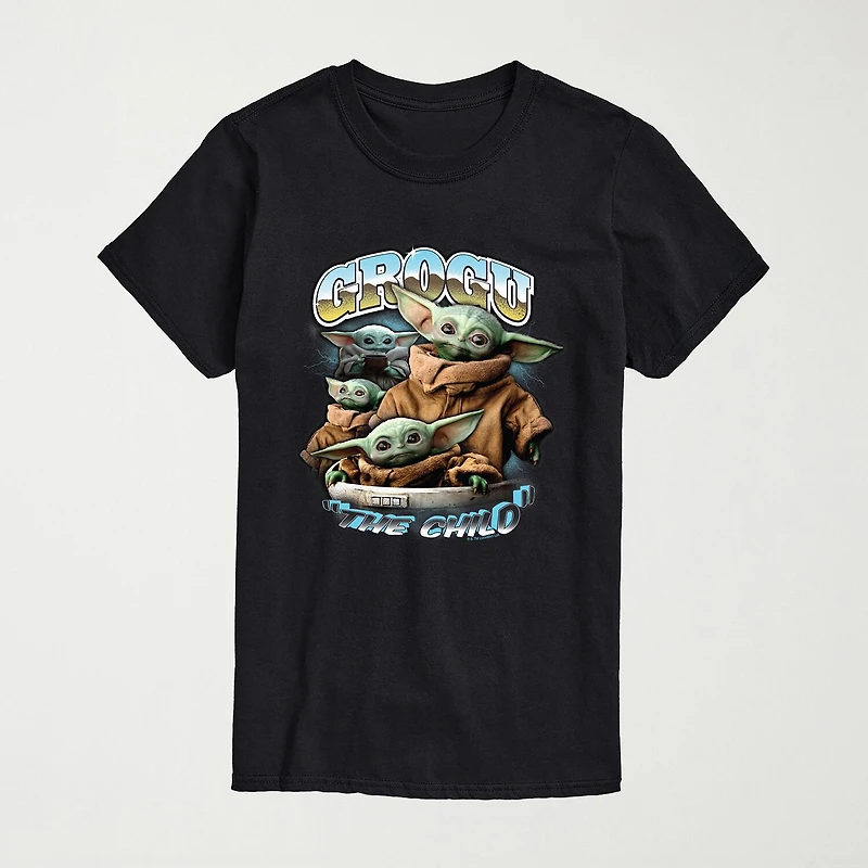 Novelty Mens Crew Neck Short Sleeve Regular Fit Baby Yoda Star Wars Big and Tall Graphic T-Shirt