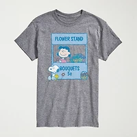 Novelty Mens Crew Neck Short Sleeve Regular Fit Peanuts Graphic T-Shirt