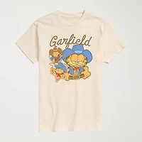 Novelty Mens Crew Neck Short Sleeve Regular Fit Garfield Graphic T-Shirt