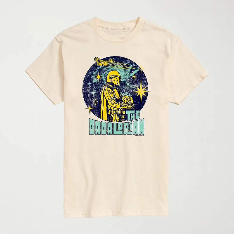 Novelty Mens Crew Neck Short Sleeve Regular Fit Baby Yoda Star Wars Graphic T-Shirt