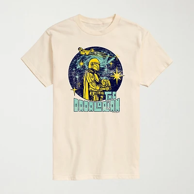 Novelty Mens Crew Neck Short Sleeve Regular Fit Baby Yoda Star Wars Graphic T-Shirt