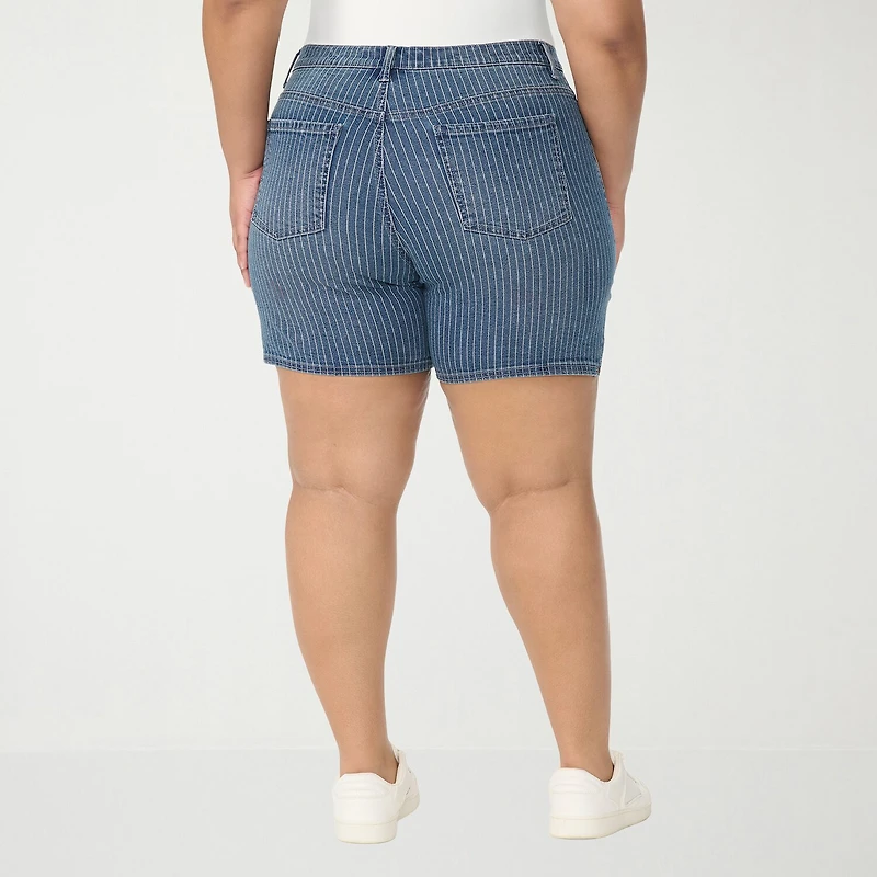 Gloria Vanderbilt Amanda Womens 7" Plus Denim Short