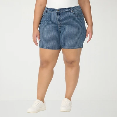 Gloria Vanderbilt Amanda Womens 7" Plus Denim Short