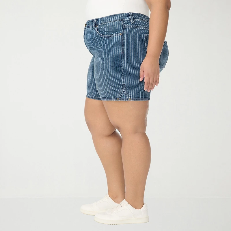 Gloria Vanderbilt Amanda Womens 7" Plus Denim Short