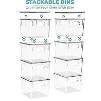Sorbus Medium Clear Acrylic Storage Bins With Lids 8-pc. Storage Bin