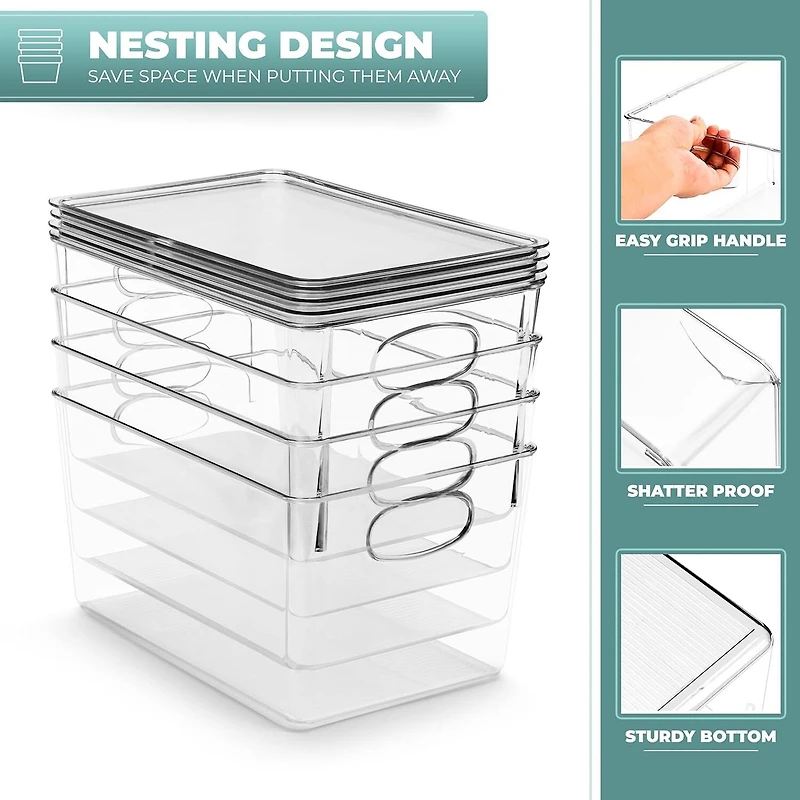 Sorbus Large Plastic Bins With Lids 8-pc. Storage Bin