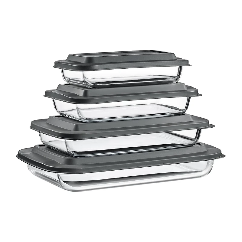 Sorbus Deep Glass Baking Dish Set With Lids 8-pc. Food Container