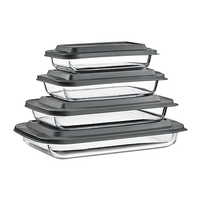 Sorbus Deep Glass Baking Dish Set With Lids 8-pc. Food Container