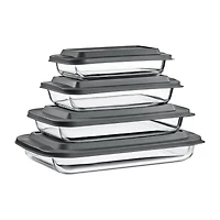 Sorbus Deep Glass Baking Dish Set With Lids 8-pc. Food Container