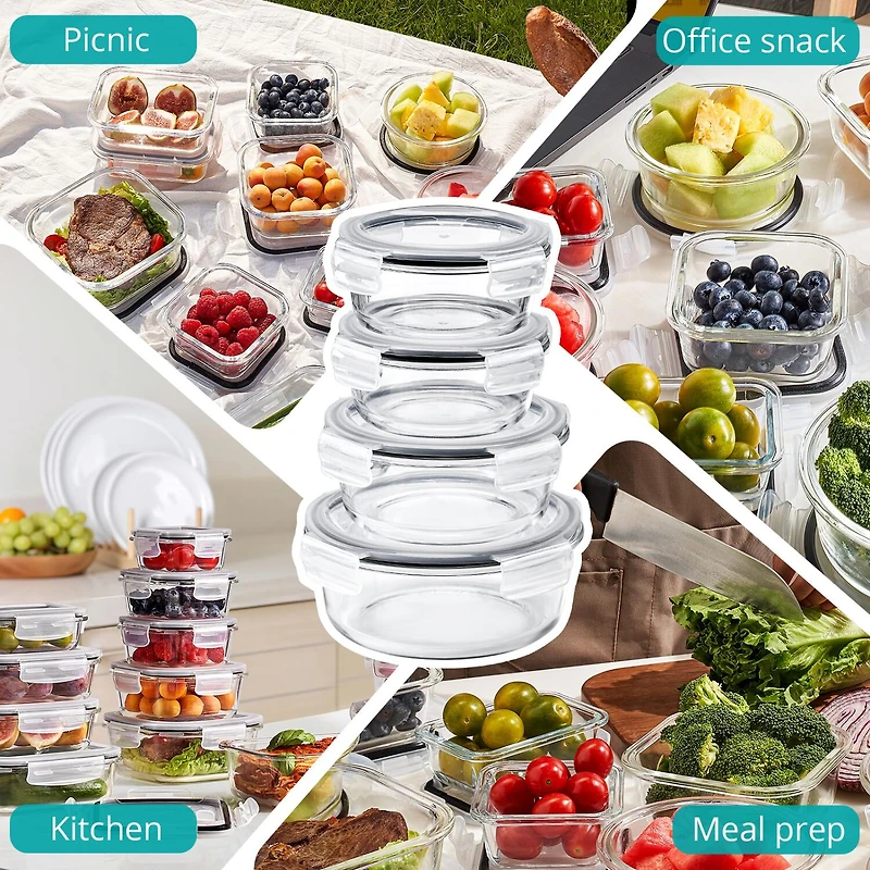 Sorbus Glass Food Storage Containers With Lids