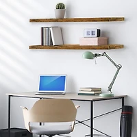 Sorbus 35" Floating Wall 2-Shelf with Baskets