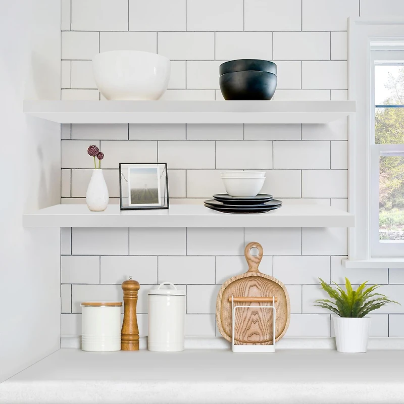 Sorbus 35" Floating Wall 2-Shelf with Baskets