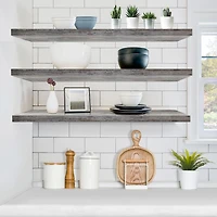 Sorbus 47" Floating 2-Shelf with Baskets