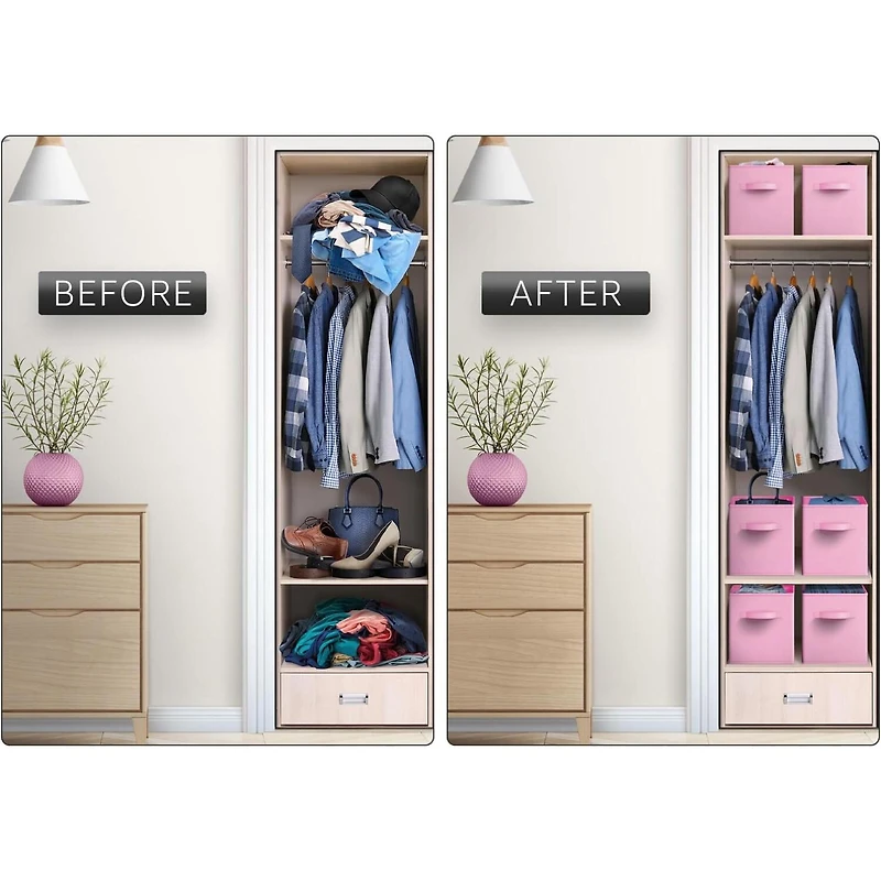 Sorbus 11" Foldable Fabric Storage Cube Bins With Handles Storage Cube