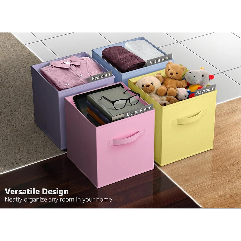 Sorbus 13" 12 Pack Sturdy Collapsible Fabric Cubes With Handle Storage Cube