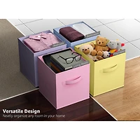 Sorbus 13" 12 Pack Sturdy Collapsible Fabric Cubes With Handle Storage Cube