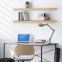 Sorbus 35" Floating Wall 2-Shelf with Baskets