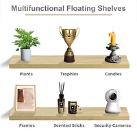 Sorbus 35" Floating Wall 2-Shelf with Baskets