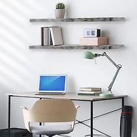Sorbus 35" Floating Wall 2-Shelf with Baskets