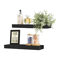 Sorbus 35" Floating Wall 2-Shelf with Baskets