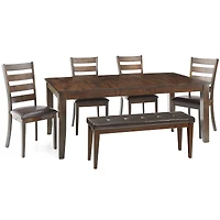 Landry 5-Piece Dining Set with Ladder Back Chairs and Bench