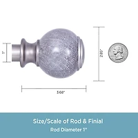 Kenney Claremont Noah Ball 1 IN Adjustable Curtain Rod